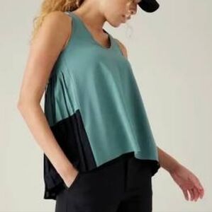 Teal and Black Sleeveless Top